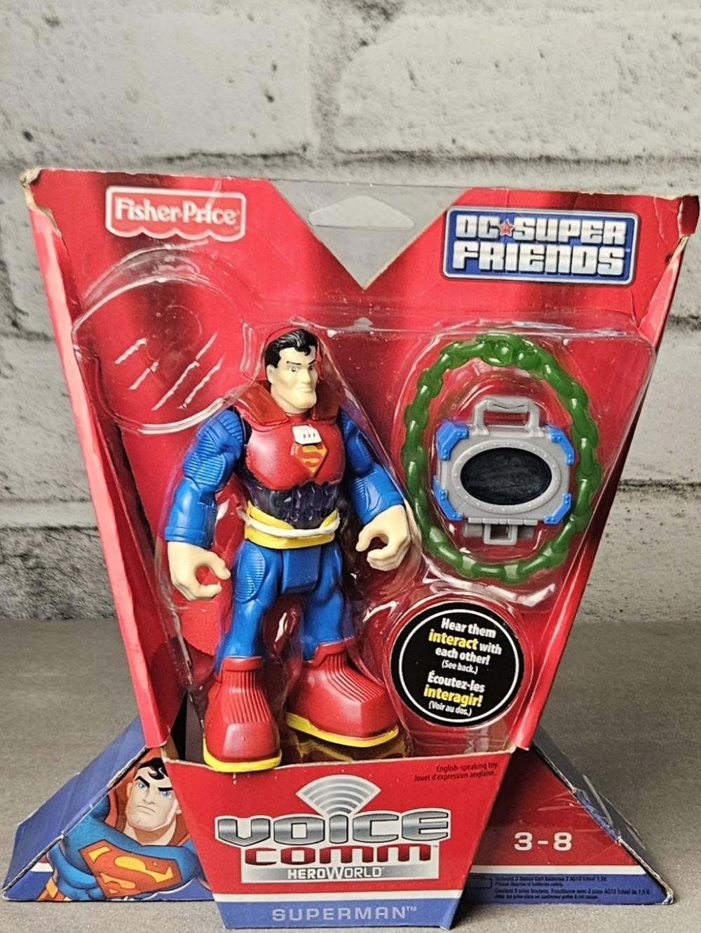 Fisher Price DC Super Friends Superman Voice Comm Figure Mattel